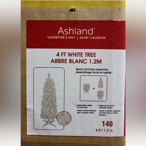 Ashland 4ft White Tree with Stand 2pc 706068 Christmas Valentines Easter Holiday